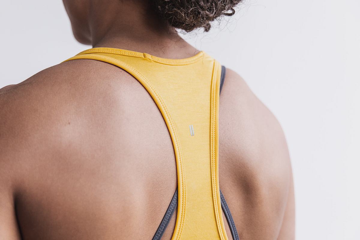 Nobull Racerback Women's Tank Tops Yellow | Australia (YU8420)